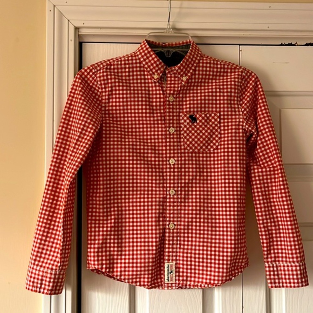Boys Check long sleeve Abercrombie cotton shirt age 9
